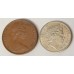 AUSTRALIA 1966 . TWO 2 CENTS COIN and 2001 . FIVE 5 CENTS COIN . ERROR